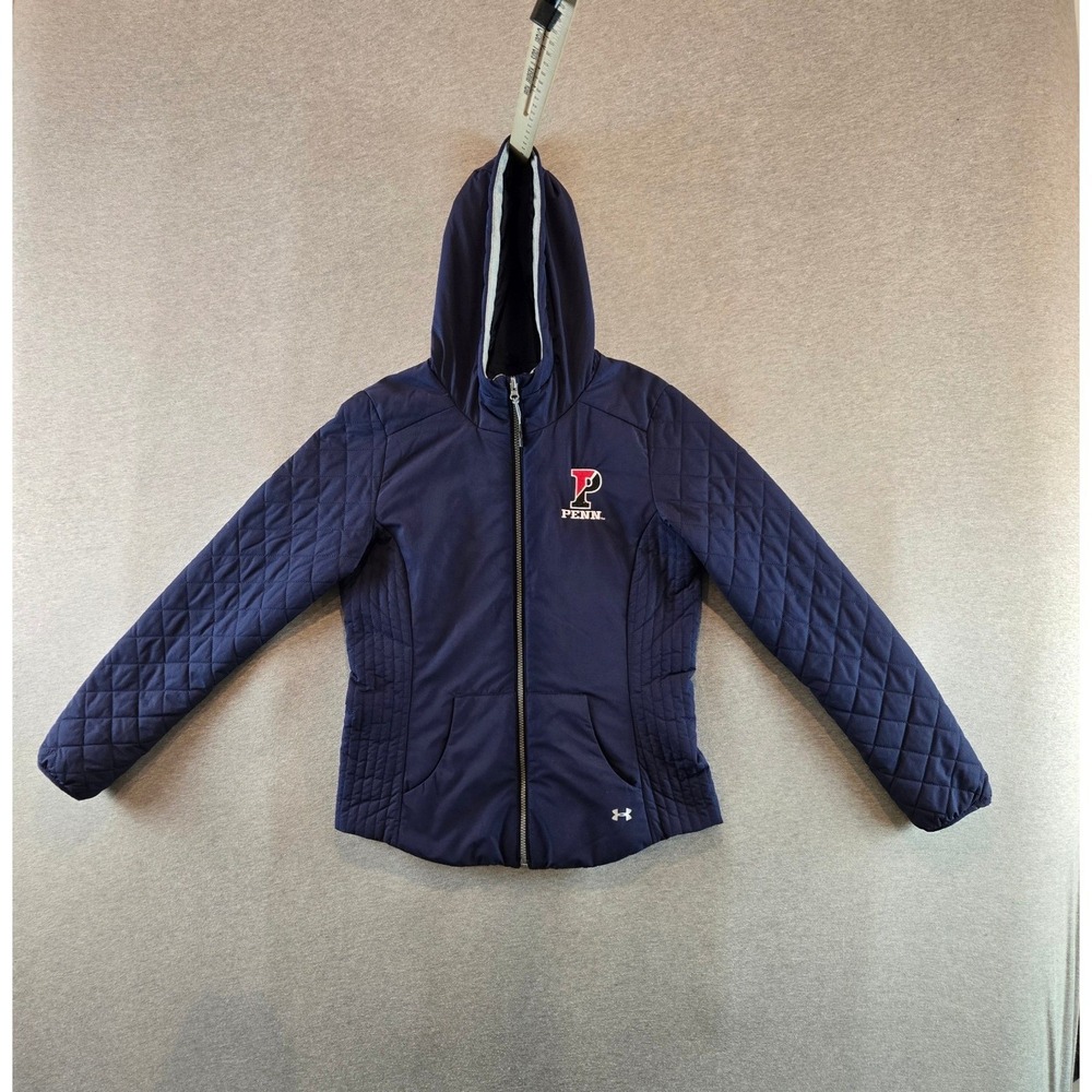 Under Armour Penn University Quakers Jacket Womens Small Navy Quilted Full Zip